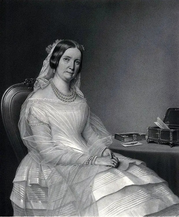 Мать Идалии. Графиня Юлия Петровна Строганова (1782-1864). Литография 1850 года Н.Андерсон с портрета Штейбека (1845)